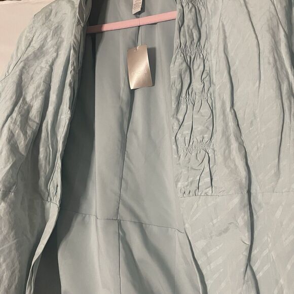 NWT Chicos Size 2 (Large) Open Smocked Shoshanna Beachglass Blazer Travel Chic - Picture 5 of 8